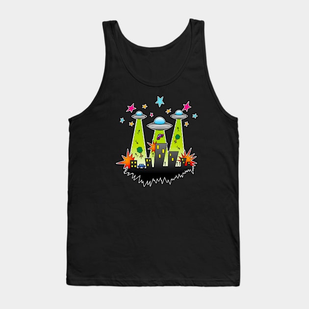 Space Invasion Tank Top by OrneryDevilDesign